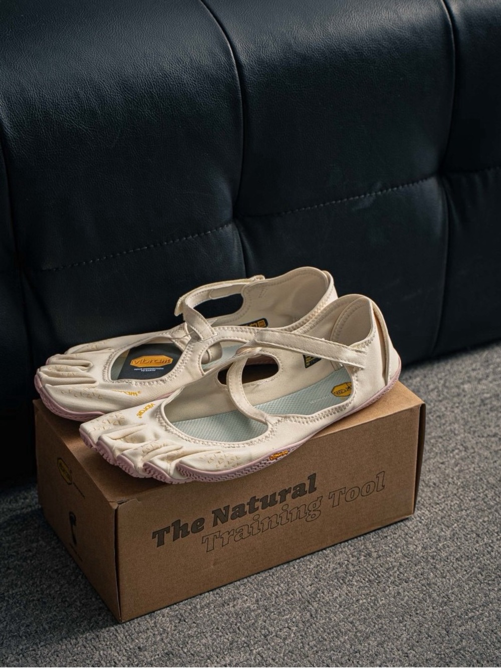 Vibram Women’s Beige Mary Jane FiveFingers Minimalist Moccasins